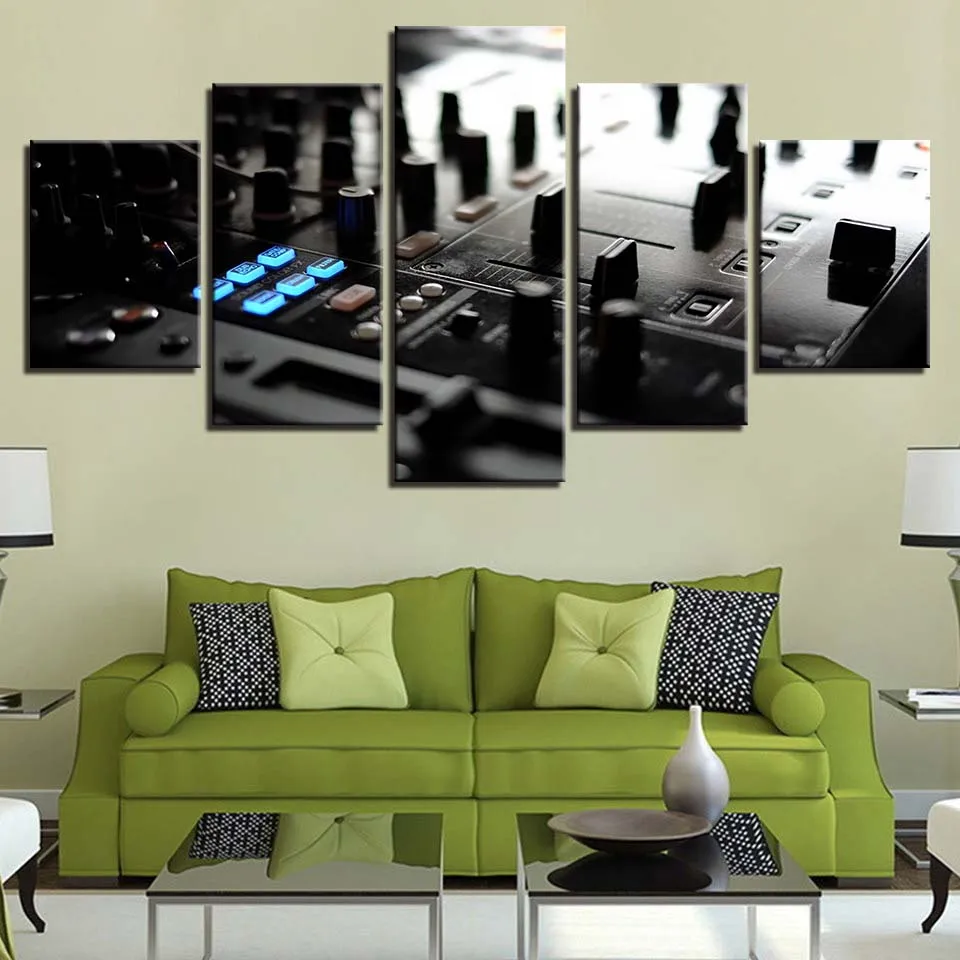 Музыка плакат с изображением гитары пианино скрипка фонограф ди-джей 5 шт.