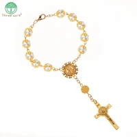 10pcs top quality vintage religious ornaments religion catholic communion cup gift center cross rosary bracelet bead