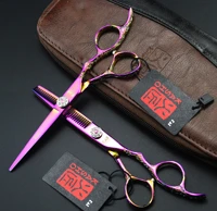 fireworker imported plum blossom handle hairdressing scissors haircut scissors flat shear tooth scissors purple model number