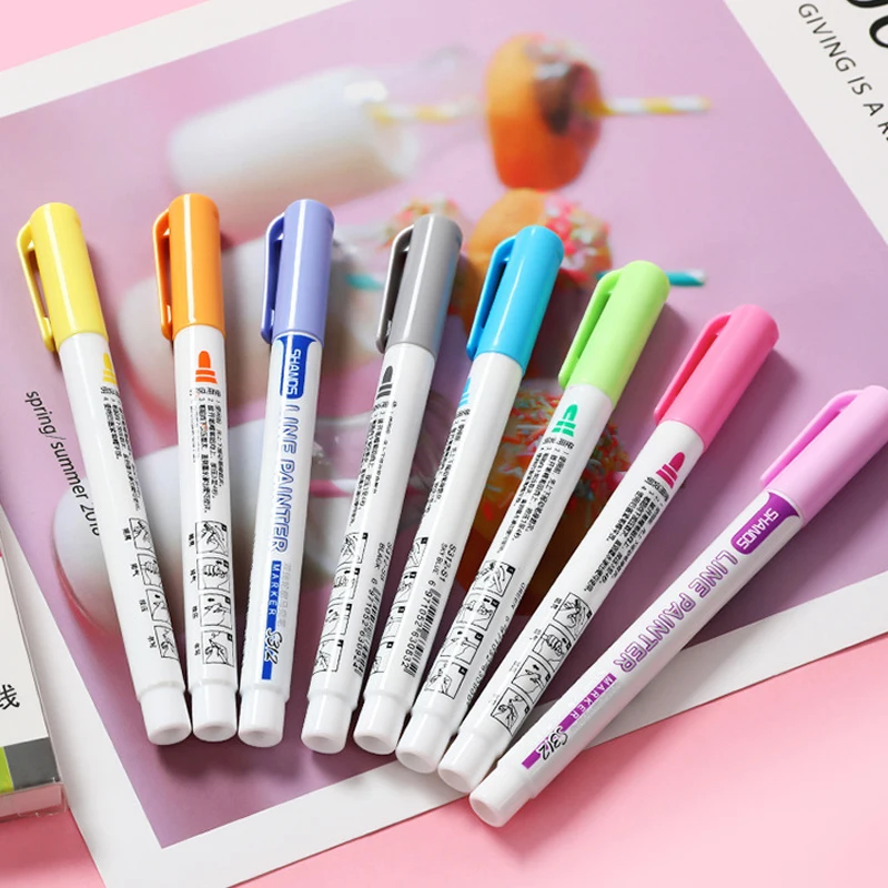 

8 Colors Double Line Pen Gift Card Writing and Drawing Markers Set Bullet Journal Brush Scrapbooking Greeting Card Art Supplies