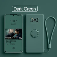 Poco Pro Case Liquid Silicone Ring Holder Soft Strap Cover Camera Protector Phone Case For Xiaomi Poco Pocox3 Pro NFC