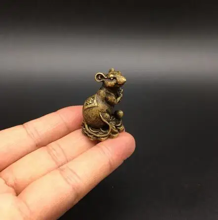 

Chinese Carved Copper Statues | Zodiac Animals, Blessing Mouse, Brings Wealth, Coin, Exquisite Small Statues