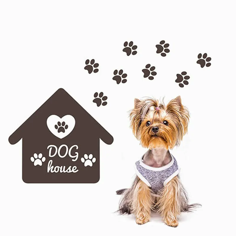 Персонализированный собачий домик настенный Стикеры виниловый художественный