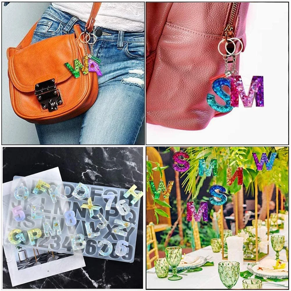 

Crystal Epoxy Resin Mold Alphabet Letter Number Pendants Casting Silicone Mould DIY Resin Crafts Jewelry Keychain Making Tools