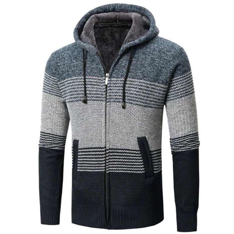 Новейший Мужской осенне зимний свитер с капюшоном мужской повседневный
