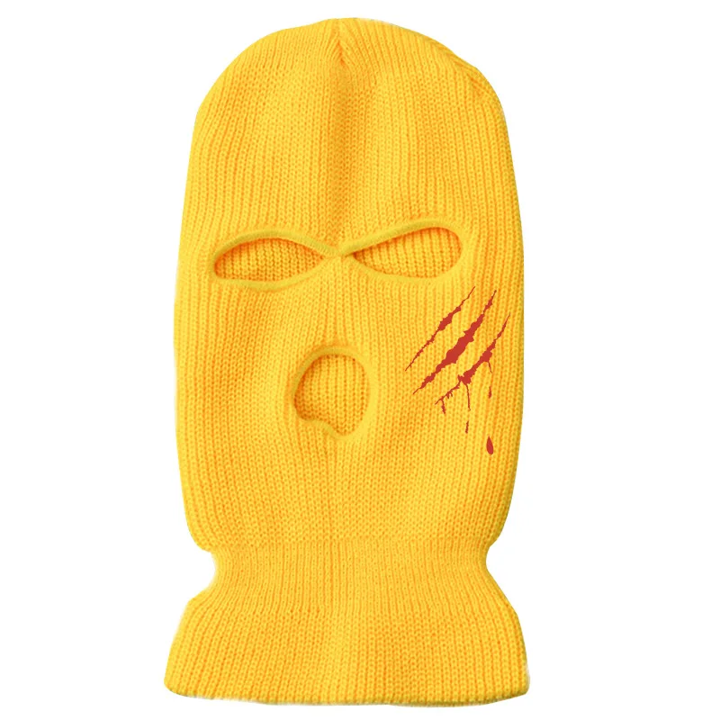 Balaclava Winter Three-hole Knitted Full Face Mask Ski Riding Warm Wool Beanie Sports Men and Women Outdoor Halloween | Аксессуары для