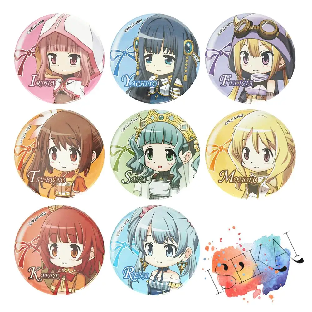 Magia Record Game Madoka Magica Anime Badge Kaname Madoka Felicia Yachiyo Kaede Momoko Sana Tsuruno Metal Badge Brooch Pins
