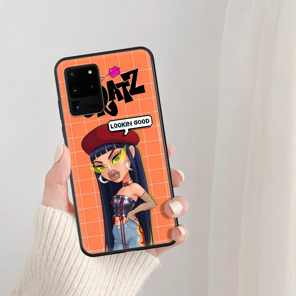 

Fashion Brand Doll Bratz Phone Case For Samsung Galaxy Note S 8 9 10 20 Plus E Lite Uitra black Waterproof Silicone Coque Luxury