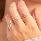 Миниатюрное минималистичное кольцо с именем на заказ, изысканная индивидуальная бижутерия с именем, миниатюрные Регулируемые кольца золотого цвета, обручальное кольцо, подарок на свадьбу