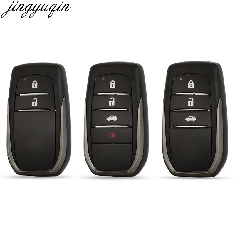 

Jingyuqin Remote Car Key Shell For Toyota Camry Crown Prado Rav4 Highlander Fortuner 2/3/4B Smart Keyless Entry Fob