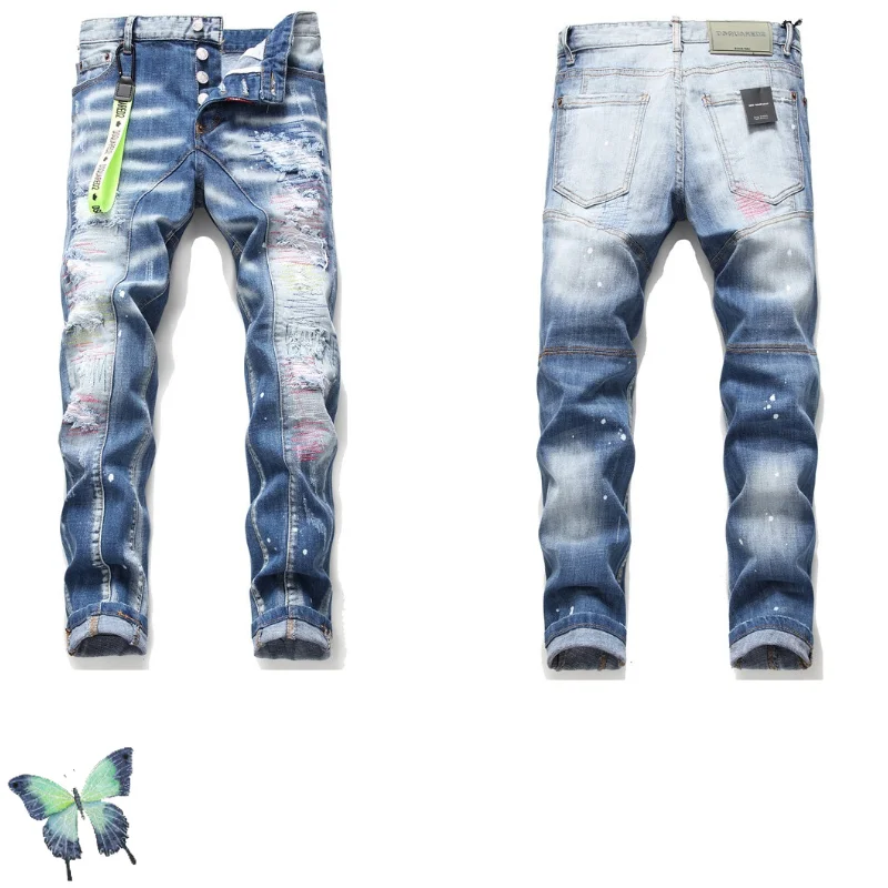 

Dsquared2, рваные джинсы, светлый цвет, модель DSQ2, джинсы, брюки
