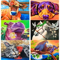 new 5d diy diamond painting cross stitch animal scenery diamond embroidery full square round drill crafts home decor manual gift