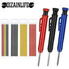 Твердый плотницкий карандаш, конструкция со сменными наконечниками, встроенная точилка, механический карандаш, маркер, инструмент для деревообработки