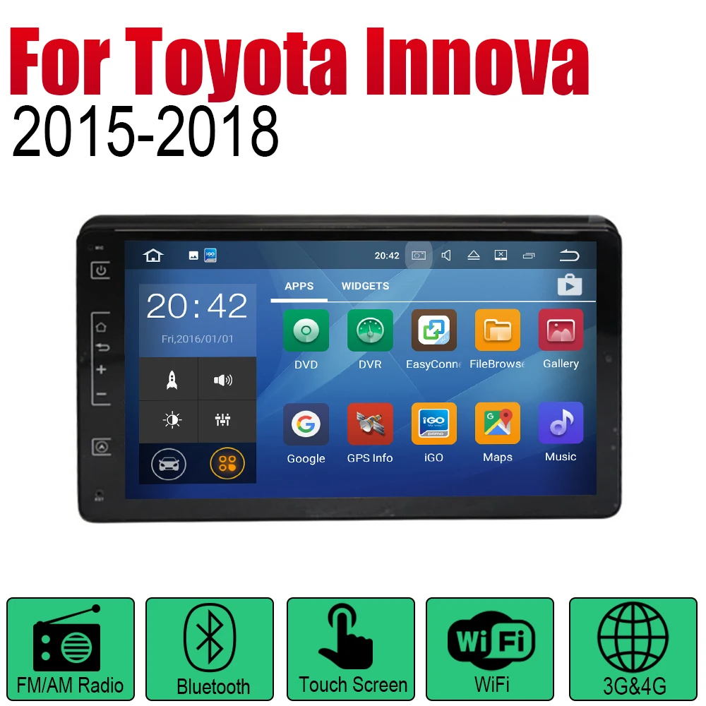 Для Toyota Innova 2015 2016 2017 2018 Авто плеер GPS навигация автомобиля Android мультимедийная