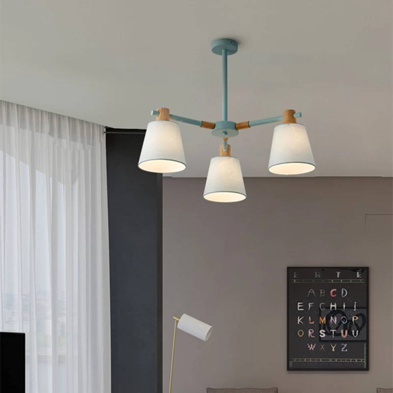 Скандинавский E27 светильник для люстры современная деревянная люстра дома