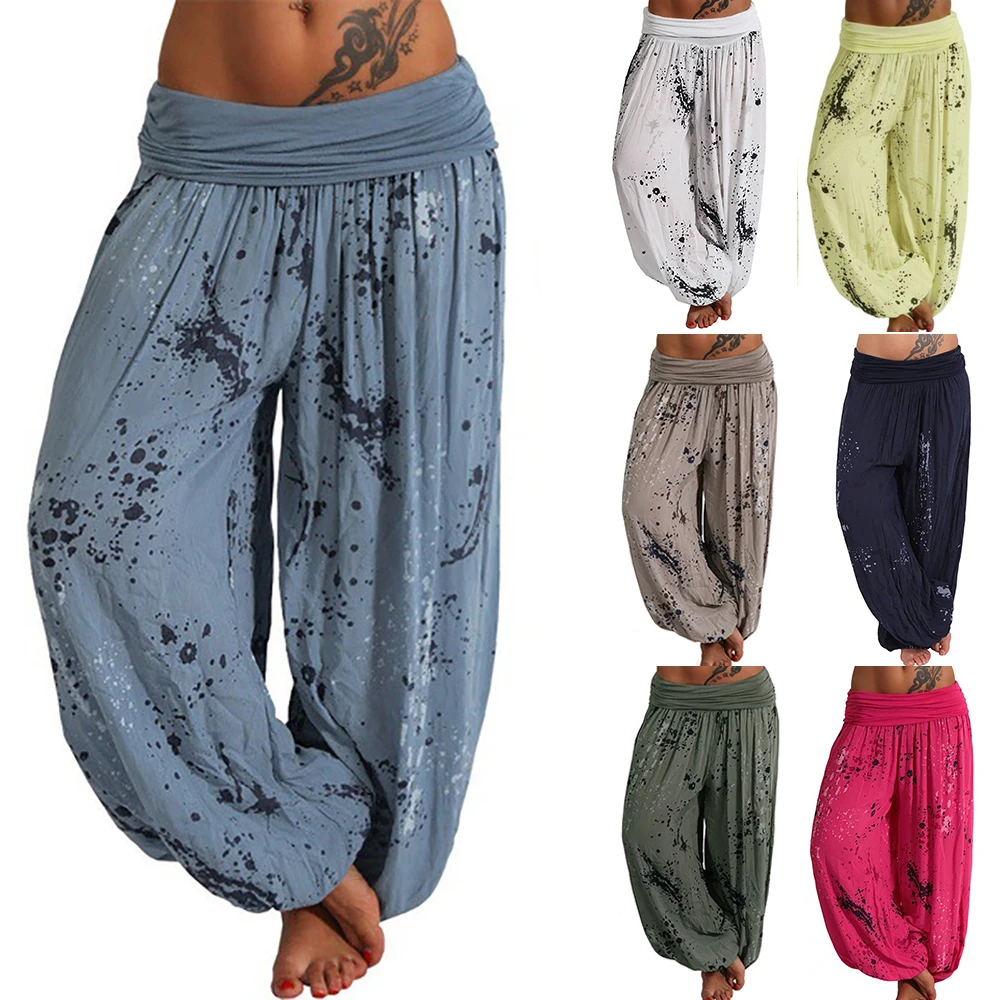 

2021 Casual Men Women pants Thai Trousers Hippy Baggy Boho Loose Aladdin Boho Festival Hippy Smock High Waist Pant