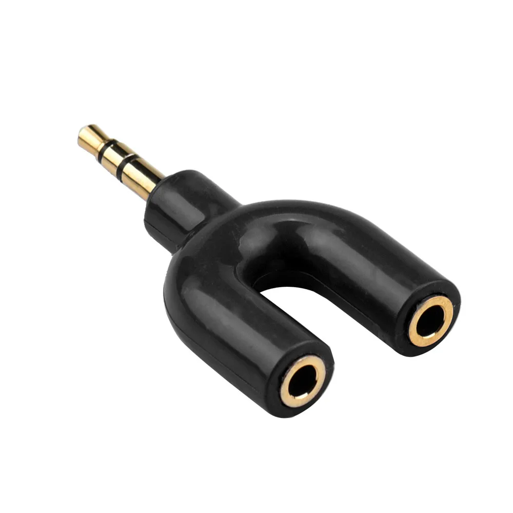 CARPRIE 3.5 mm Stereo Audio Y-Splitter 2 Female to 1 Male Cable Adapter for Mobile phone Earphone PC Laptop Computer - Цвет: BK