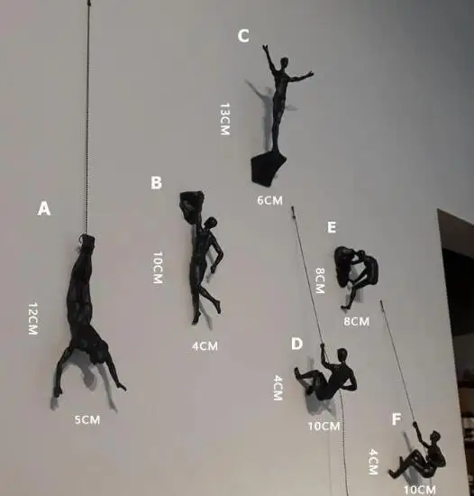 

Custom Colors Retro Rock Climbing Character Sculpture Wall Hanging Background Wall Home Decoration Hanging Climbing Statue #36