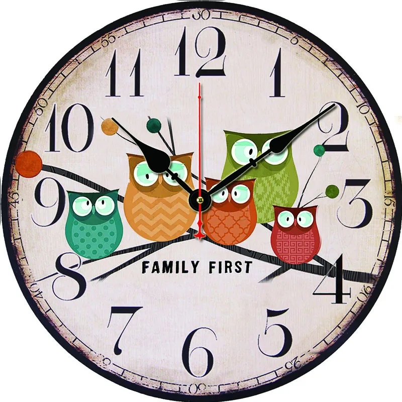 Деревянные Мультяшные часы ручной работы в форме животного для детской комнаты -