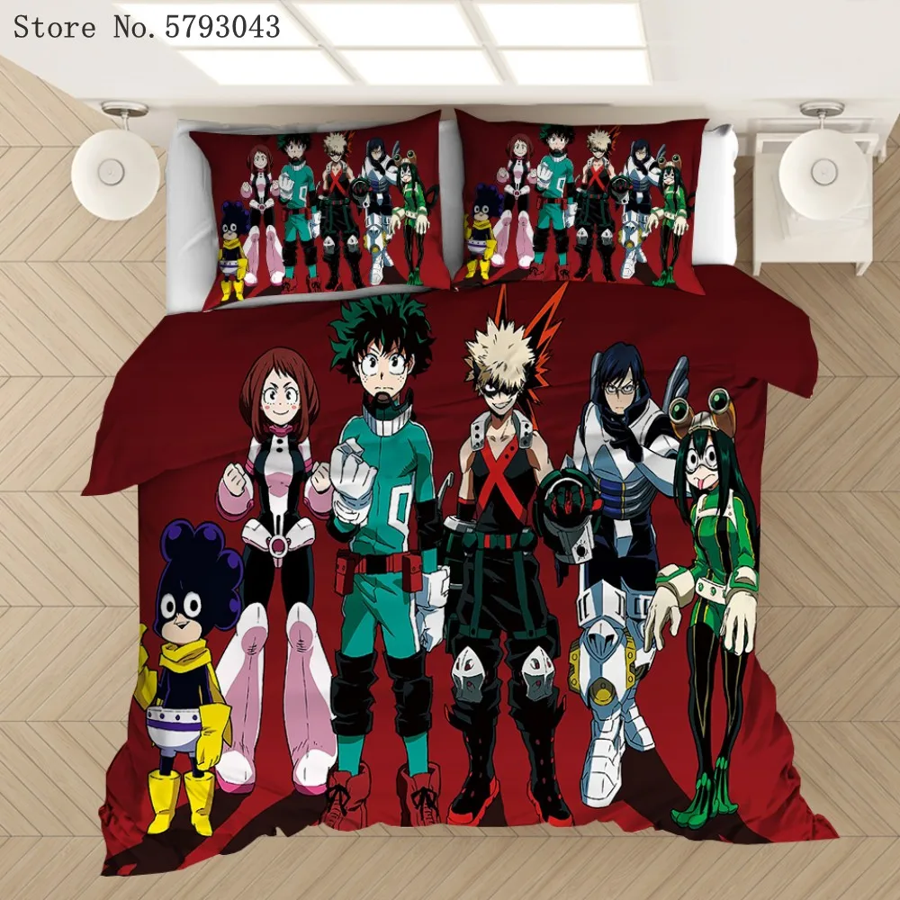 2/3 Pieces Japan Anime Bedding Set My Hero Academia Duvet Cover For Kids Adults Bed Quilt Cover Microfiber Fabric Bed Cover Set