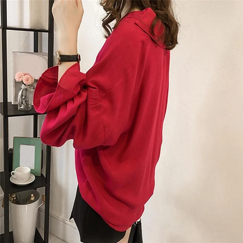 Новинка 2019 осенние Рубашки для женщин одноцветные повседневные офисные женские