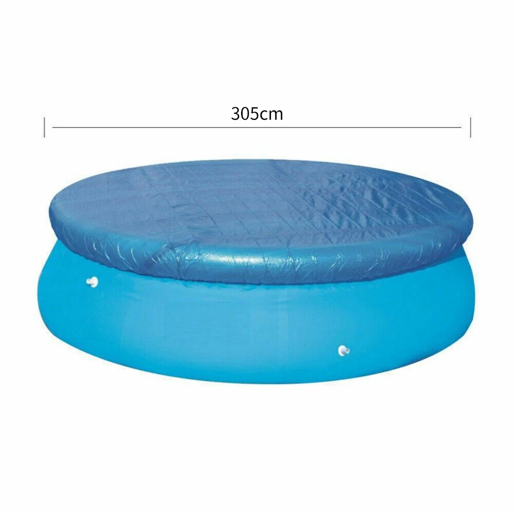 

Blue Swimming Pool Cover with Rope Round Swimming Pool Cover Dust Cover Tub Cover Outdoor Home Pool Accessories