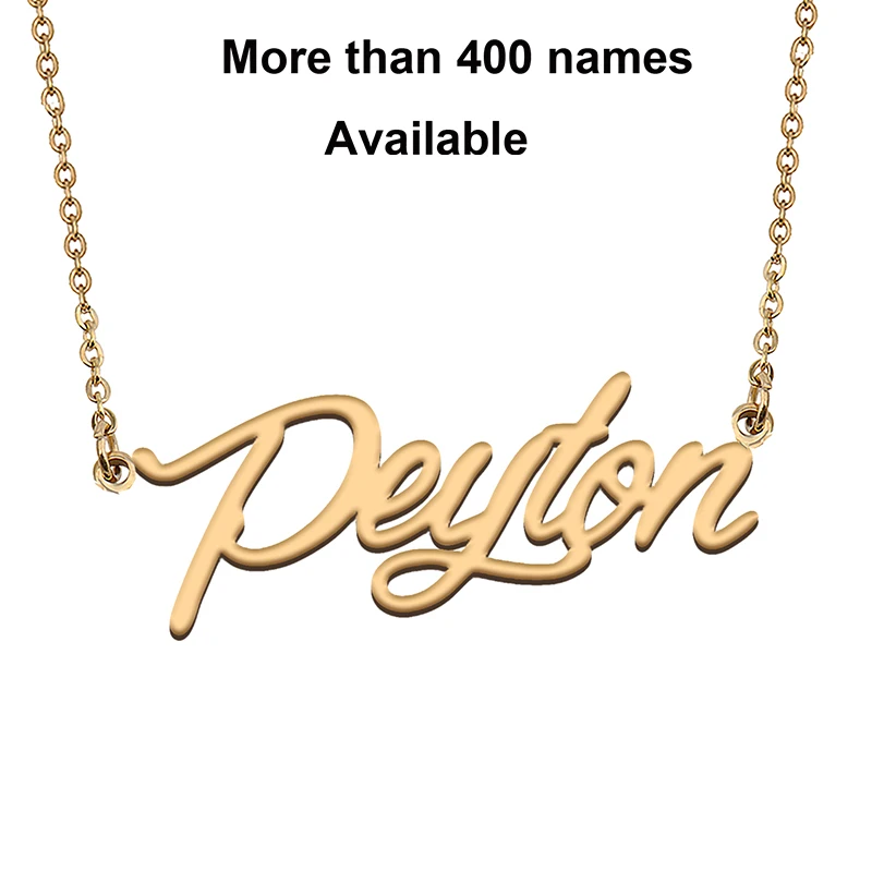 

Cursive Initial Letters Name Necklace for Peyton Birthday Party Christmas New Year Graduation Wedding Valentine Day Gift