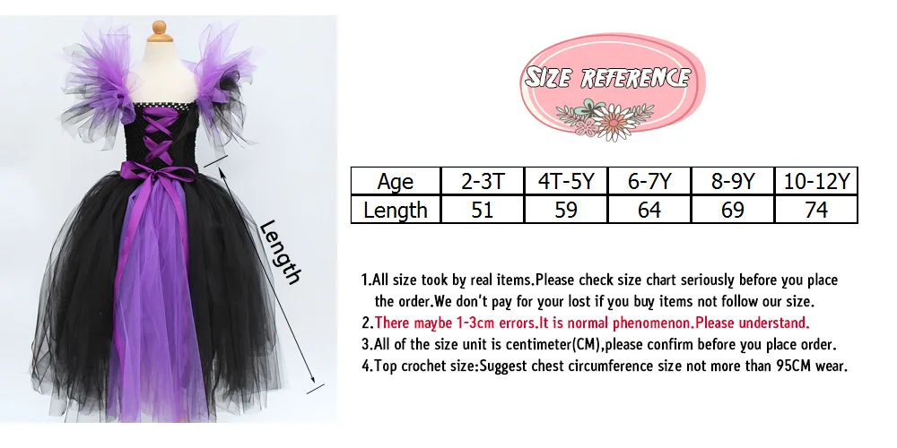 Halloween Tutu Dress Maleficent Evil Queen Fancy Kids Girl Birthday Party Princess Cosplay Costumes for Girls 2-12 Years | Детская