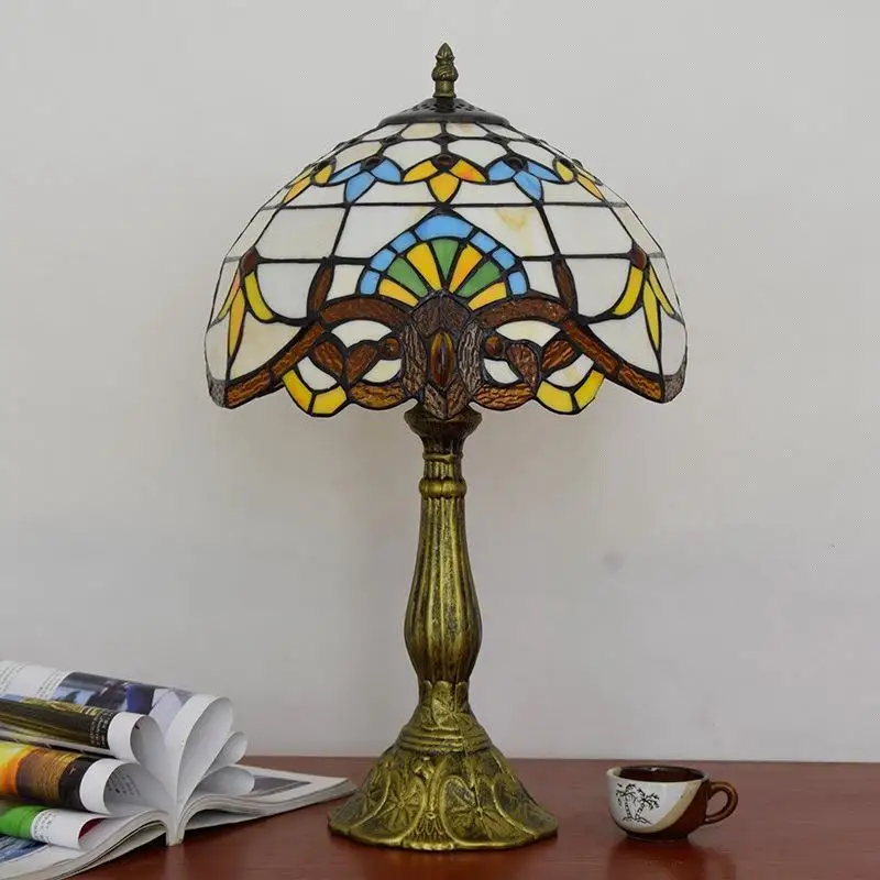 WOERFU 30cm Tiffany Table Lamp E27 Baroque Bedroom Bedside Creative Fashion Retro | Лампы и освещение