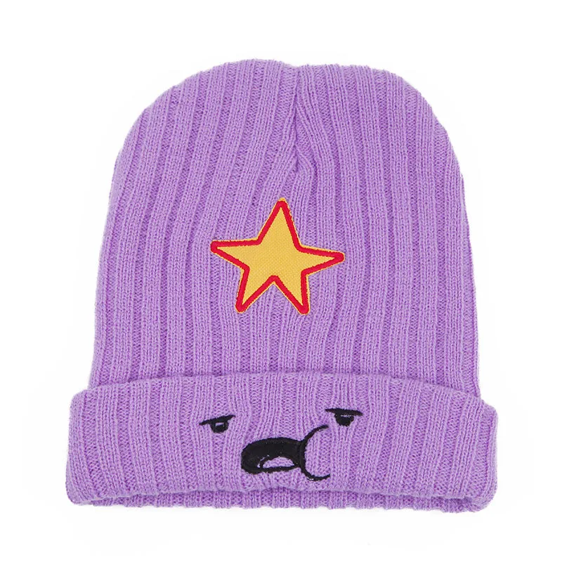 Purple Новинка, зимние шапки для женщин и мужчин, модно, звезда, модная, милая шапка, модель, комочки, космическая, принцесса, шапка для женщин, Skullies Beanies, шапка - Цвет: Purple