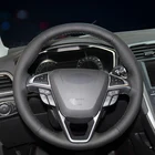 Колесный колпак черного цвета из искусственной кожи чехол рулевого колеса автомобиля для Ford Fusion Mondeo 2013 2014 EDGE 2015 2016