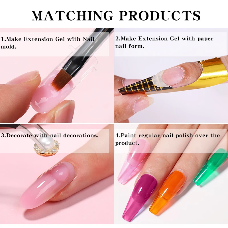 

UR SUGAR 12PCS Extension Gel Nail Polish Set With Lamp for Nail Extension UV Fast Building Color Gel Varnish Kit Base Top Coat