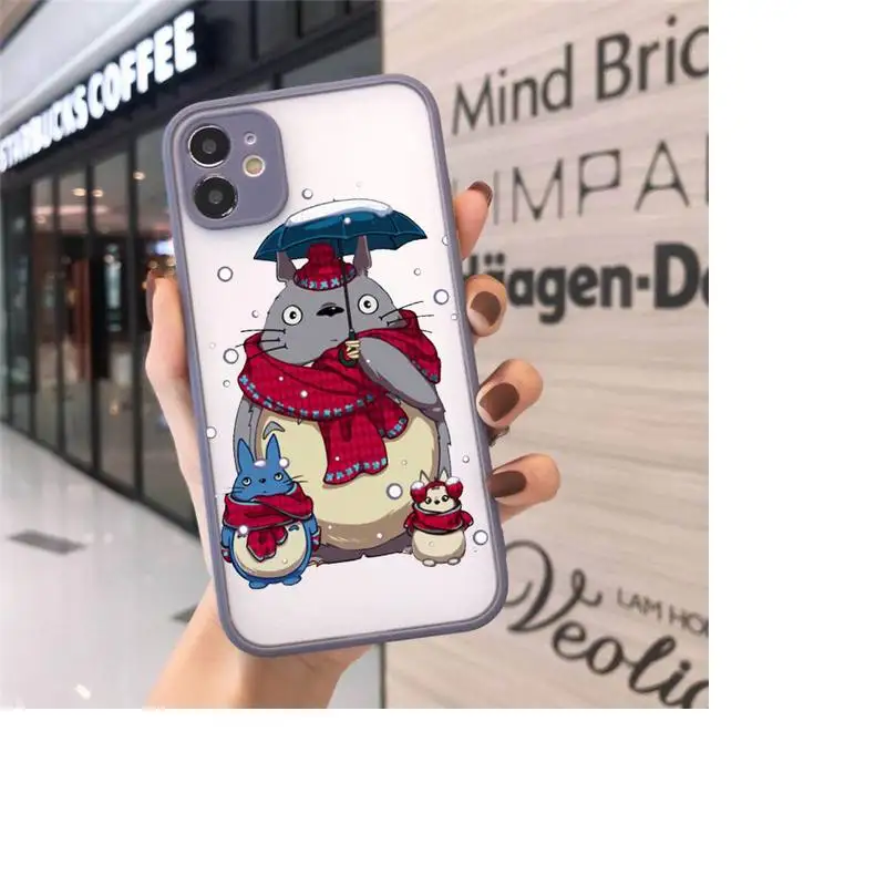 

Cartoon Ghibli Miyazaki Totoro Phone Cases Matte Transparent for iPhone 7 8 11 12 s mini pro X XS XR MAX Plus cover funda