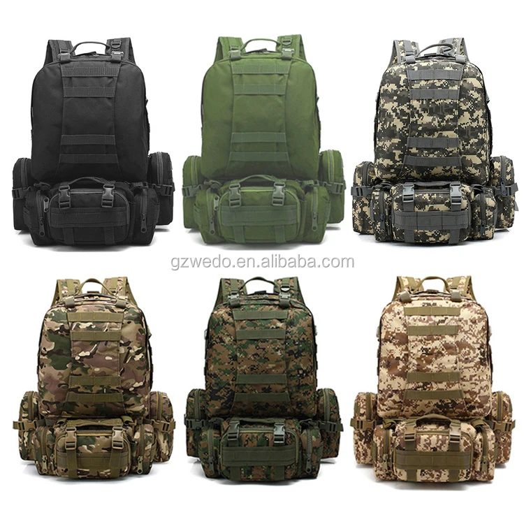 

50L Tactical Backpack 4 in 1 Bags Army Backpack Outdoor Sport Bag Men Camping Hiking Travel Climbing Bag Military Backpacks