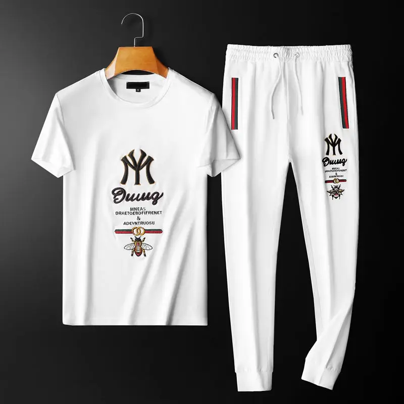

Men's casual short sleeve Outfits 2021 summer new nine-point pants tide brand T-shirt sportswear handsome two-piece suit