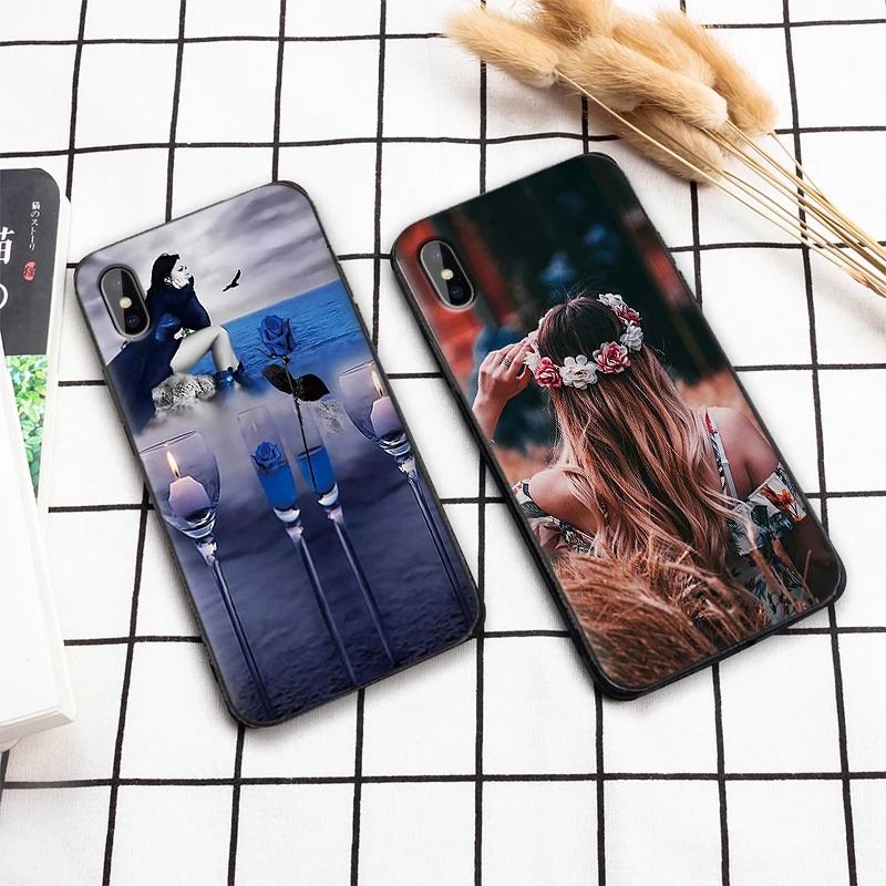 Мягкий чехол из ТПУ для девочек с романтическими цветами Apple IPhone X XR XS MAX 5 5S 5C SE 6 S 7 8