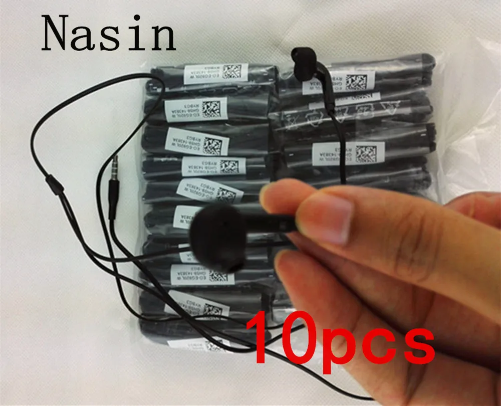 Наушники вкладыши Nasin 10 шт./лот 3 5 мм для iphone S6 гарнитура с микрофоном MP3 4 Samsung Galaxy S8