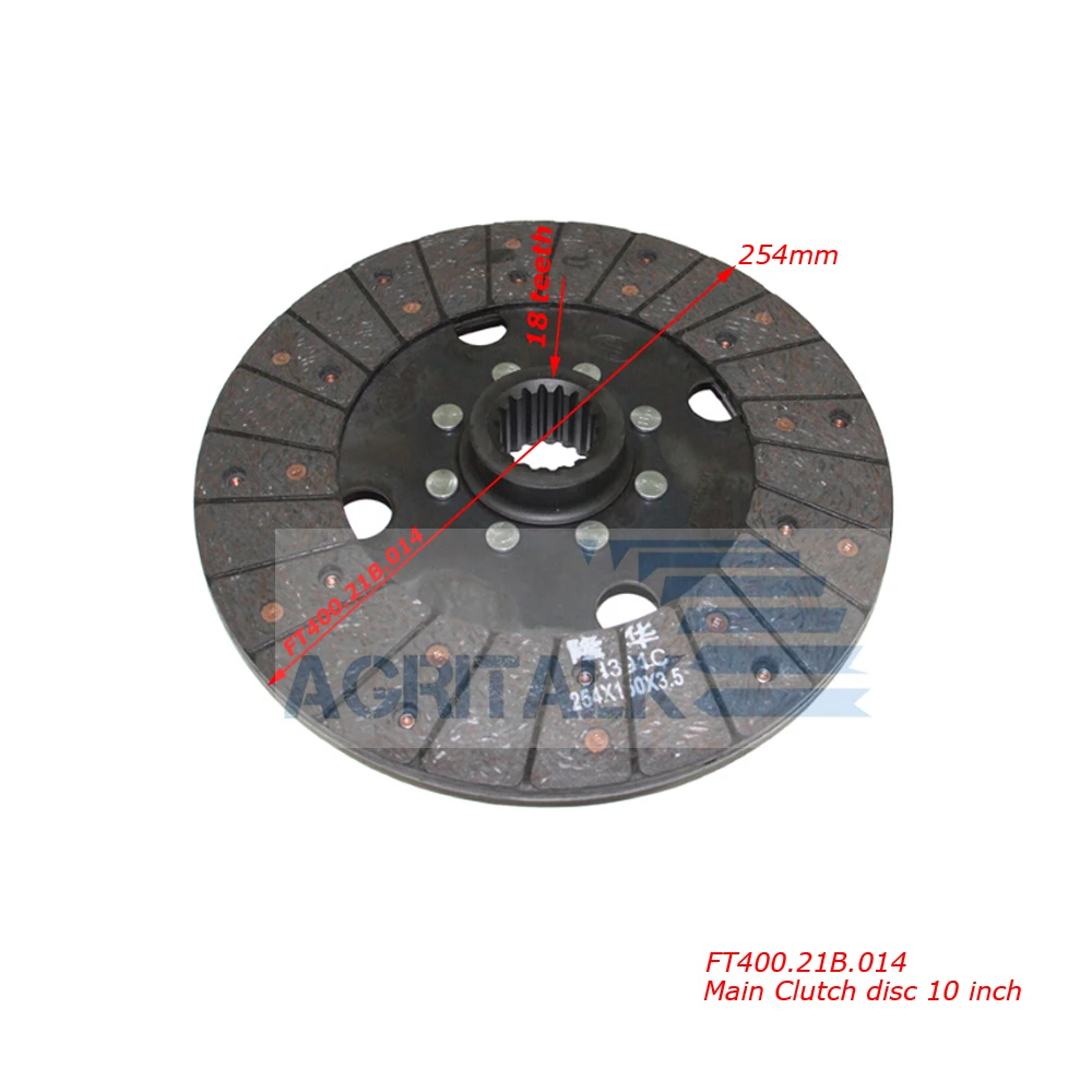 

main/auxiliary clutch plate (10 inch) for Foton Lovol Luzhong FT404/FT454/LZT454, part number: FT400.21B.014 / FT400.21B.015
