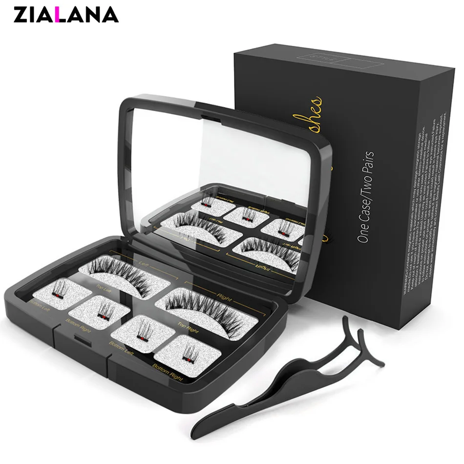 6 шт. магнитные ресницы невидимые норковые с пинцетом 3D толстые полные полосы