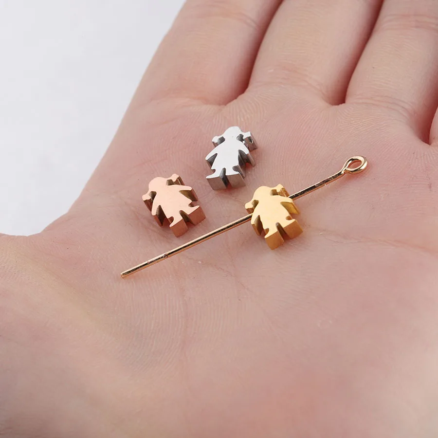 100% нержавеющая сталь девушка шарик шарм для изготовления ювелирных изделий 1 8 мм