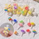 DIY мини-леденец для ногтей, милые цифры для пирсинга, 10 размеров, леденцы, конфеты, наклейки, подвески, аксессуары для 3D декора ногтей B45799