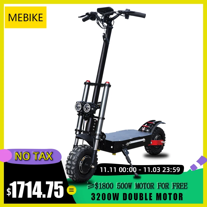 11 дюймов внедорожный 80 км/ч Электрический скутер для взрослых 60 в 2600 Вт/3200 Вт