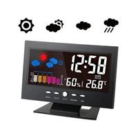 lcd color screen alarm clock smart digital display weather station alarm calendar clock function thermometer humidity meter