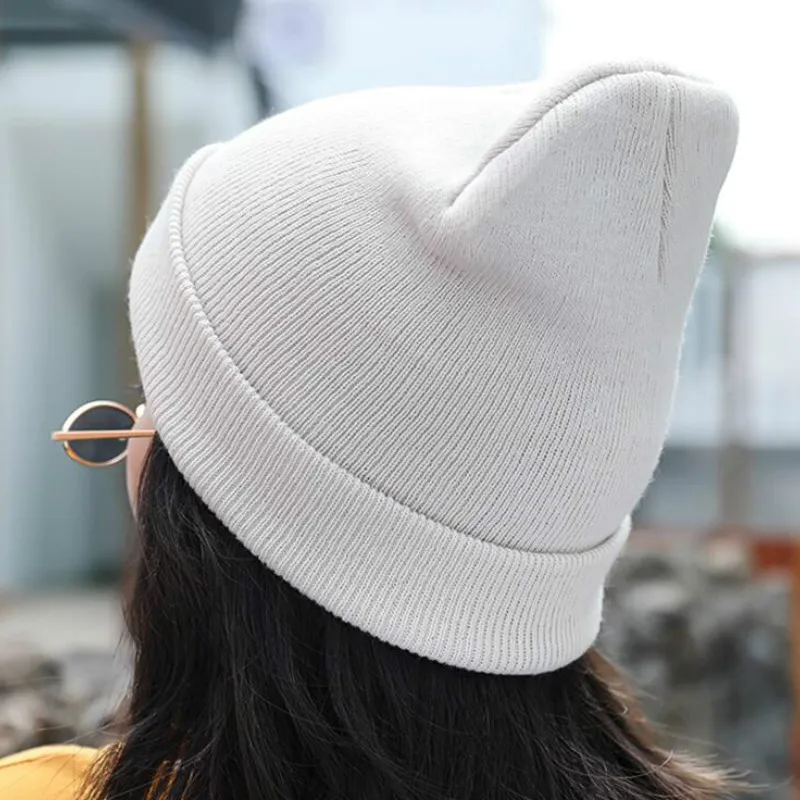 Лидер продаж шапка с вышивкой улыбки зимние шапки для мужчин и женщин манжетами