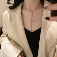 titanium steel niche concise necklace woman insi all match tide light luxurious temperament clavicle chain personality neck