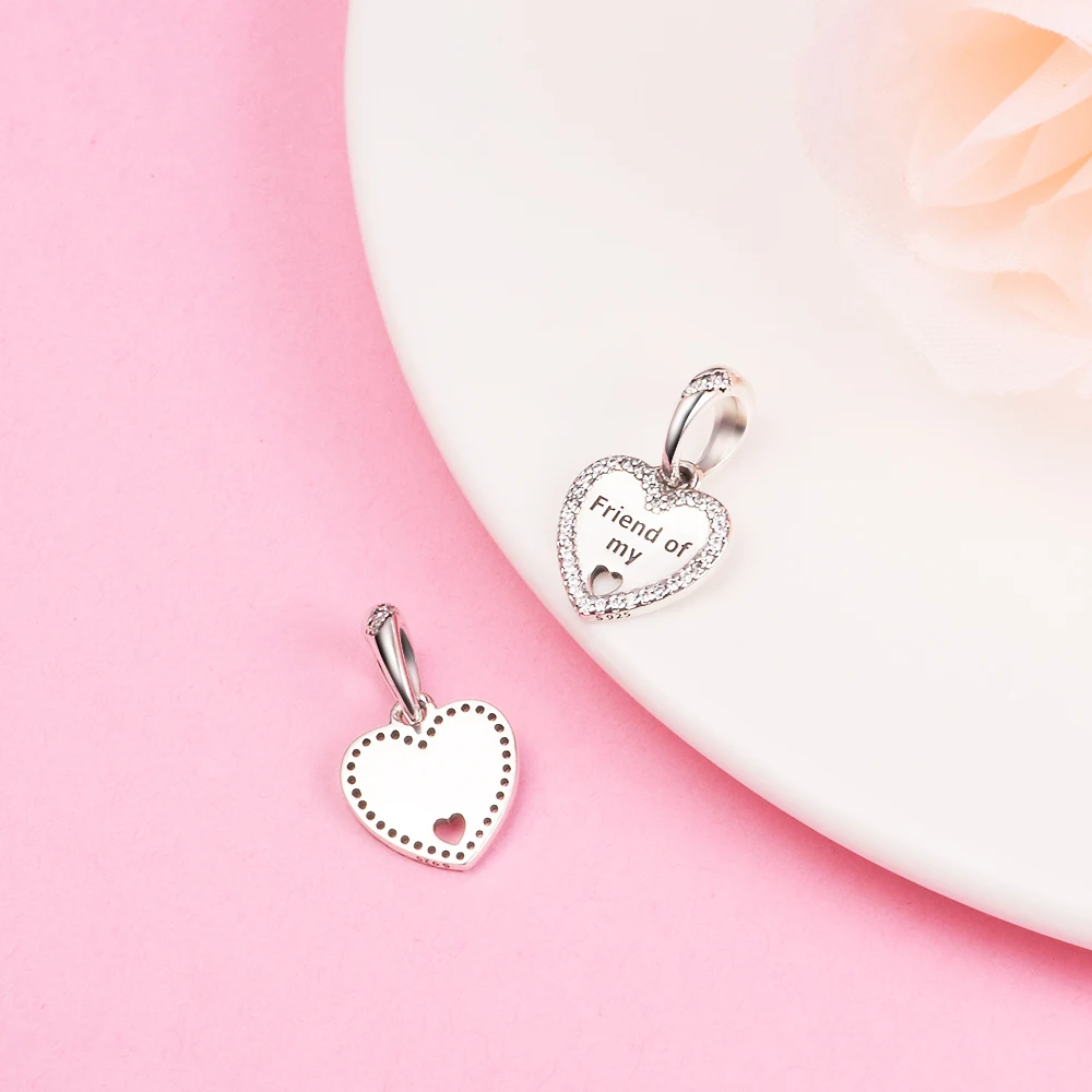 Подвеска женская из серебра 925 пробы с бусинами сердечки дружбы | Украшения и