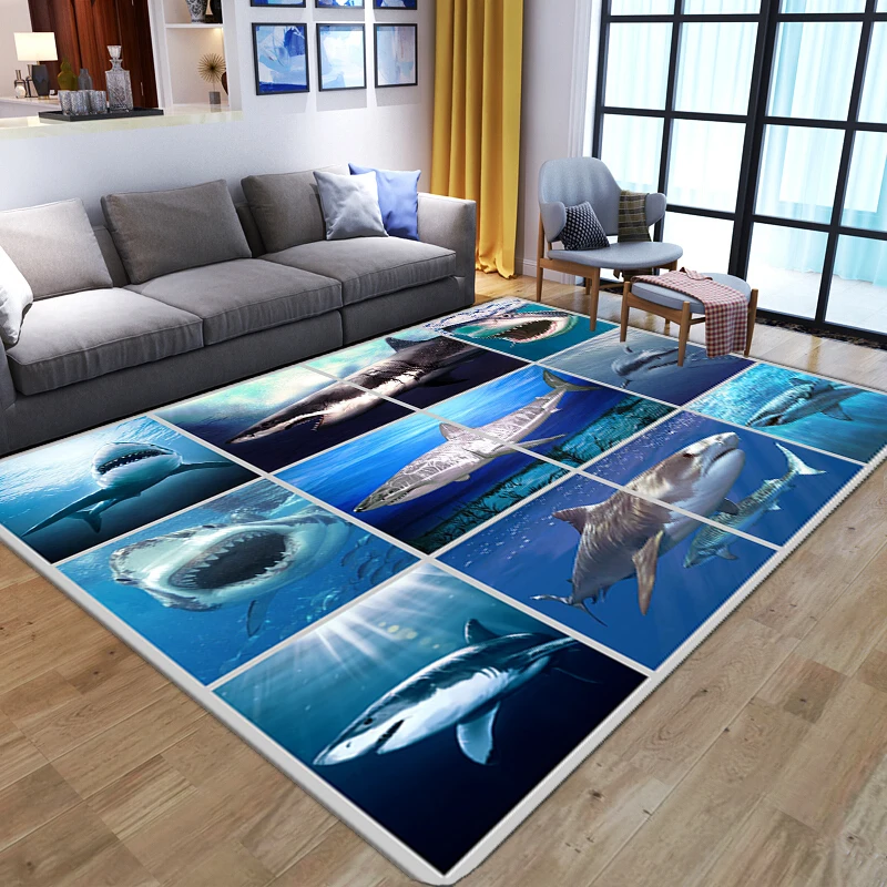 

Подводный 3D ковер, Акула, рандея, гостиная, домашний декор, мягкий Поролоновый коврик для входной двери, напольный коврик, нескользящий ковр...