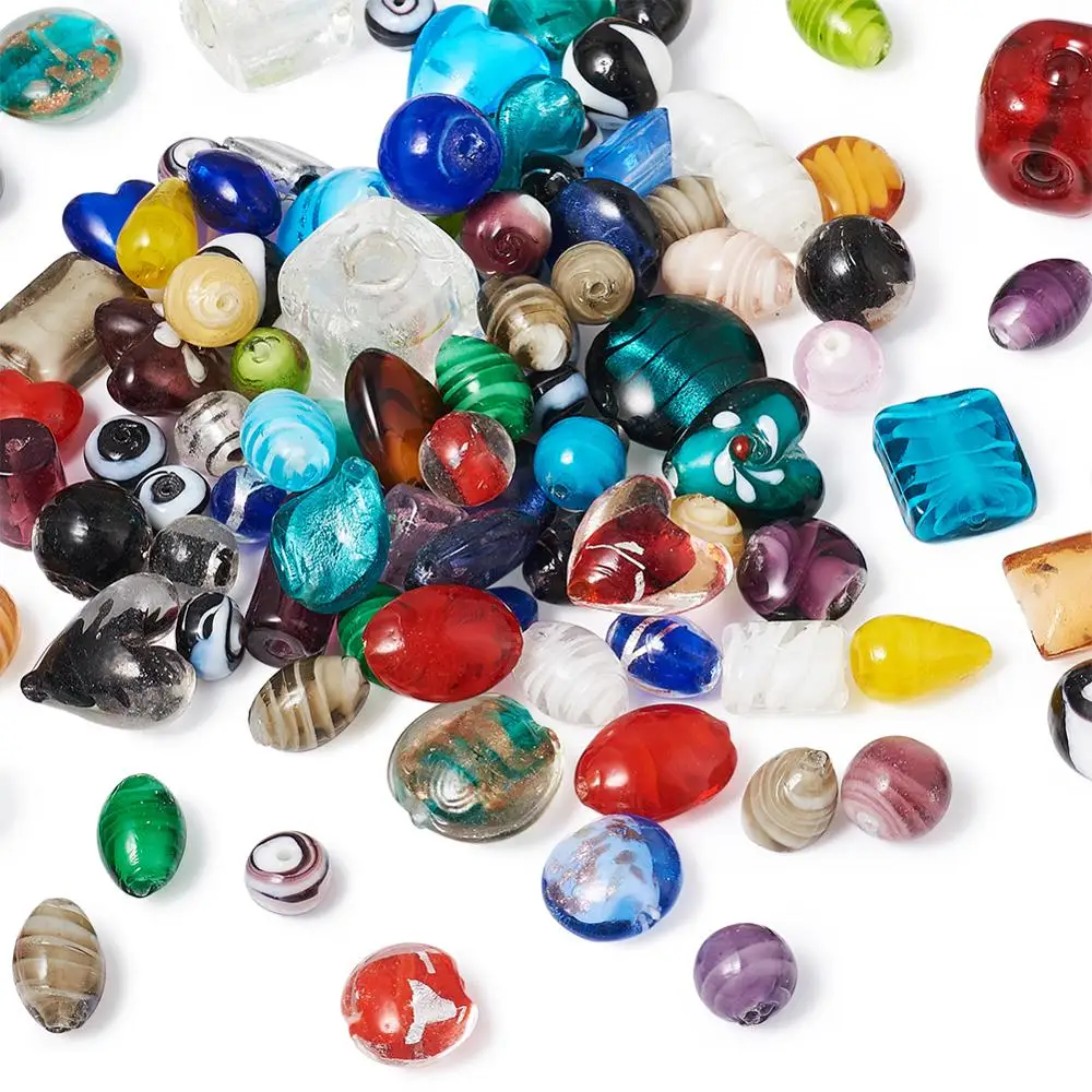 Pandahall 500 г/пакет разноцветные стеклянные бусины ручной работы для