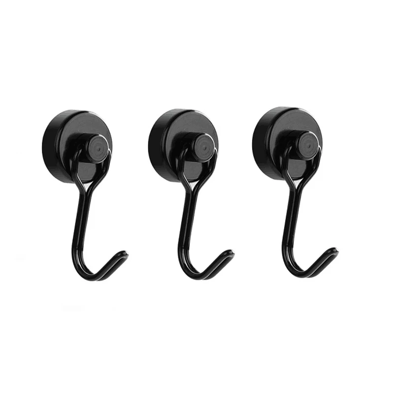 

4PCS Heavy Duty Magnetic Hook Strong Neodymium Magnets Hooks for Home Refrigerator Grill Kitchen Key Holder Storage Hooks