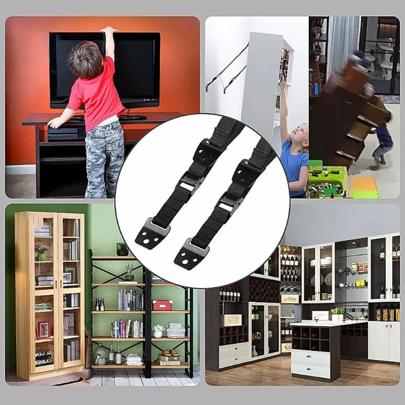 

TV Furniture Anti Tip Straps Wall Anchors for Baby Proofing Child Safety Dresser